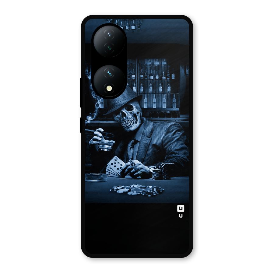 Cool Skull Cards Metal Back Case for Vivo T2