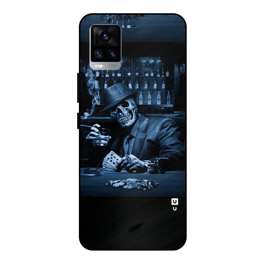 Cool Skull Cards Metal Back Case for Vivo V20