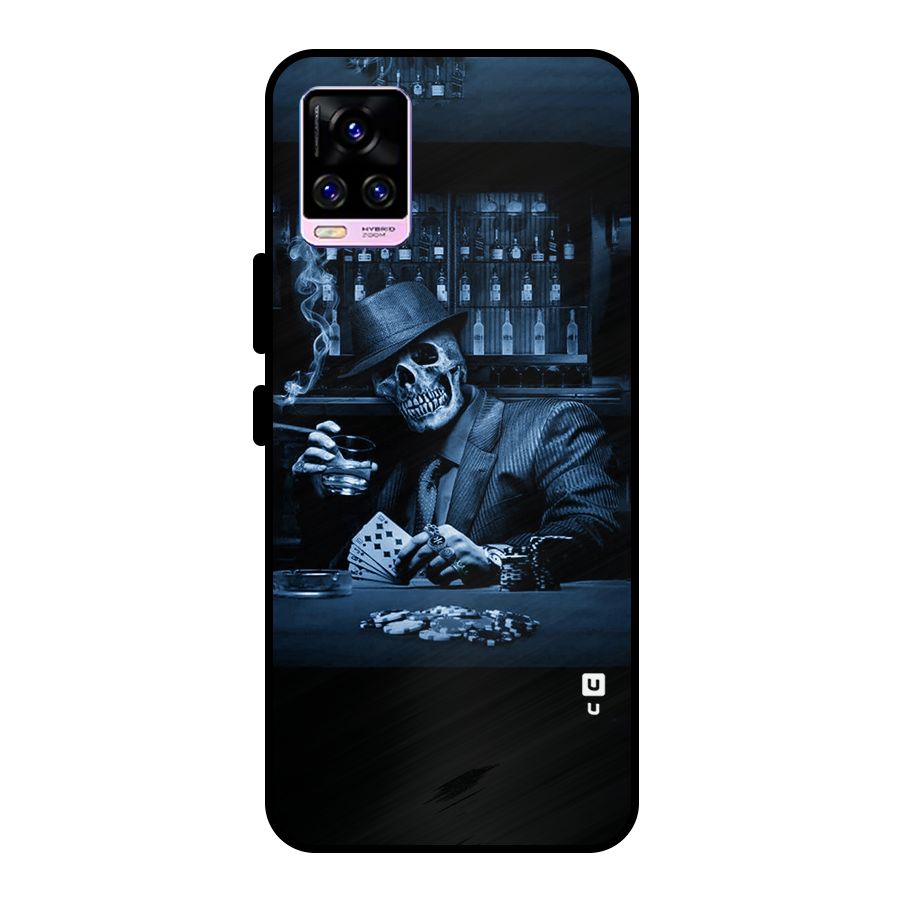 Cool Skull Cards Metal Back Case for Vivo V20 Pro