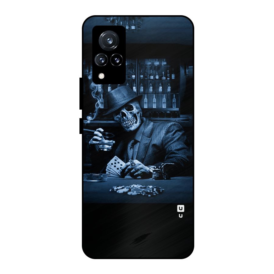 Cool Skull Cards Metal Back Case for Vivo V21 5G