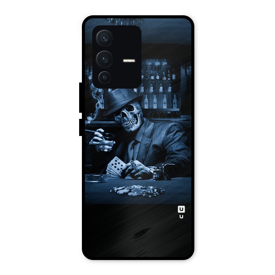 Cool Skull Cards Metal Back Case for Vivo V23 5G