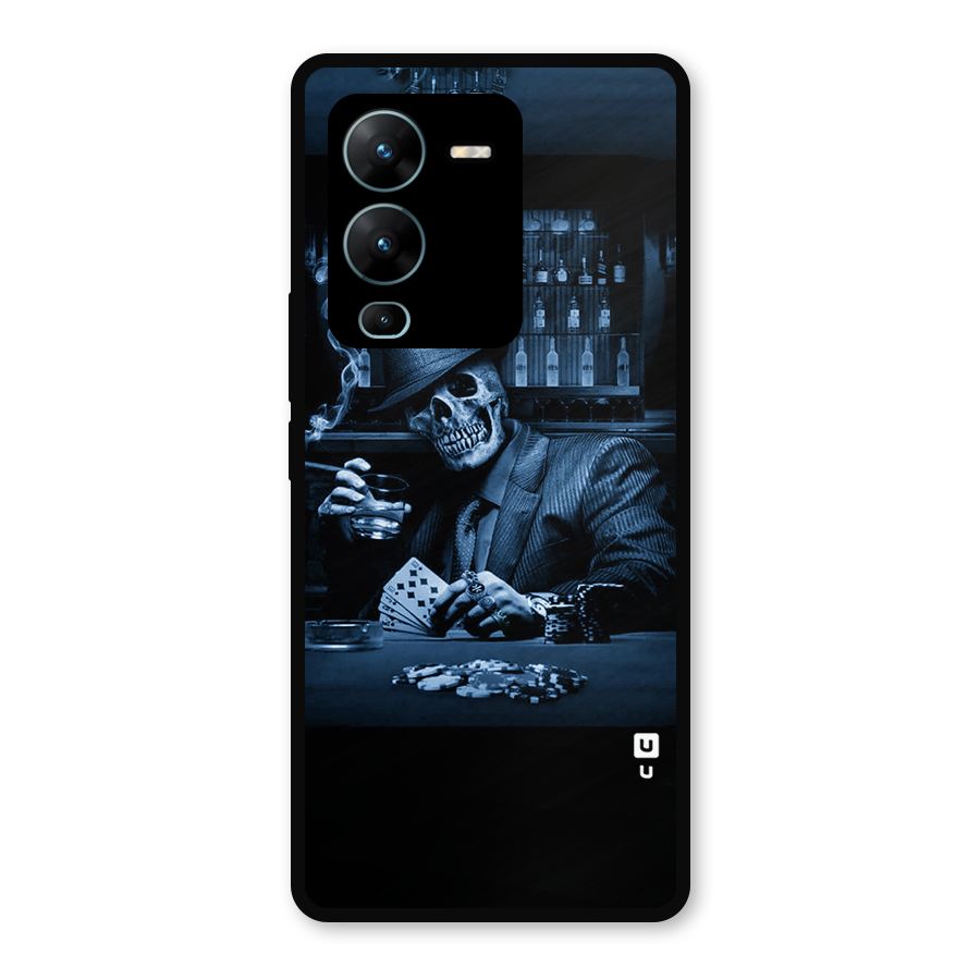 Cool Skull Cards Metal Back Case for Vivo V25 Pro
