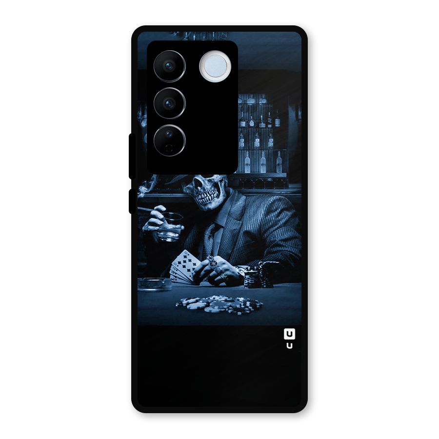 Cool Skull Cards Metal Back Case for Vivo V27 Pro