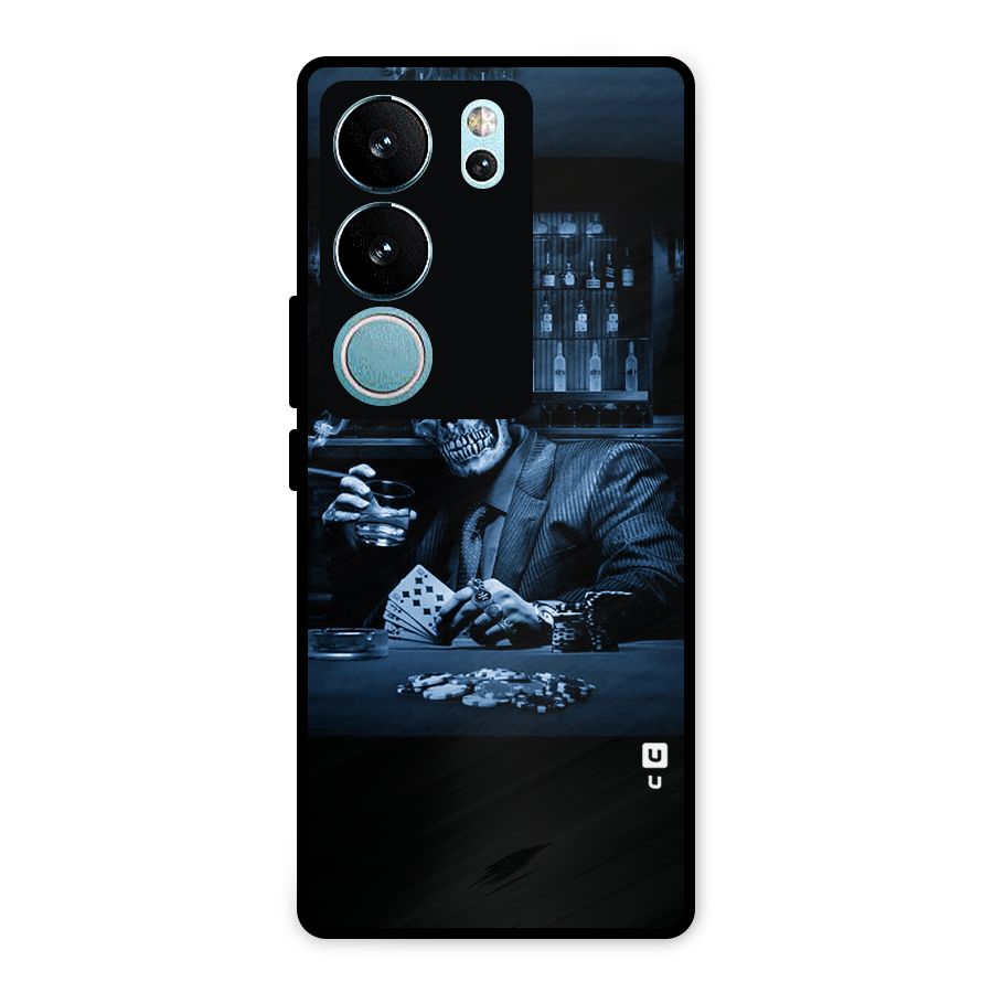 Cool Skull Cards Metal Back Case for Vivo V29