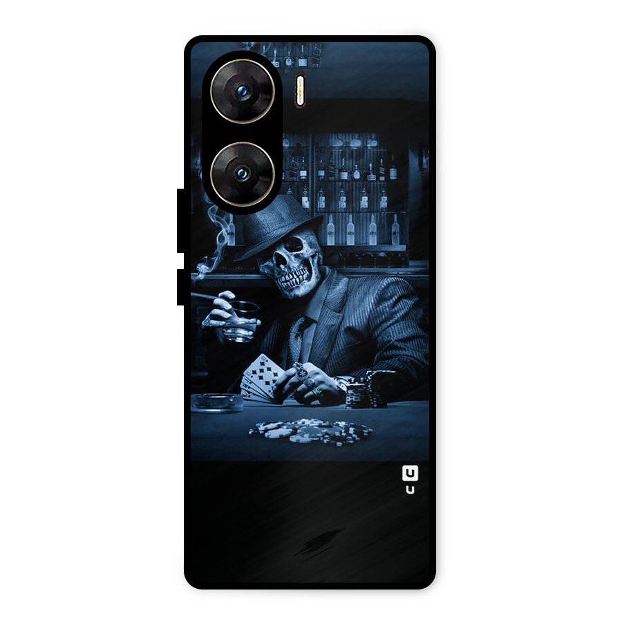 Cool Skull Cards Metal Back Case for Vivo V29e