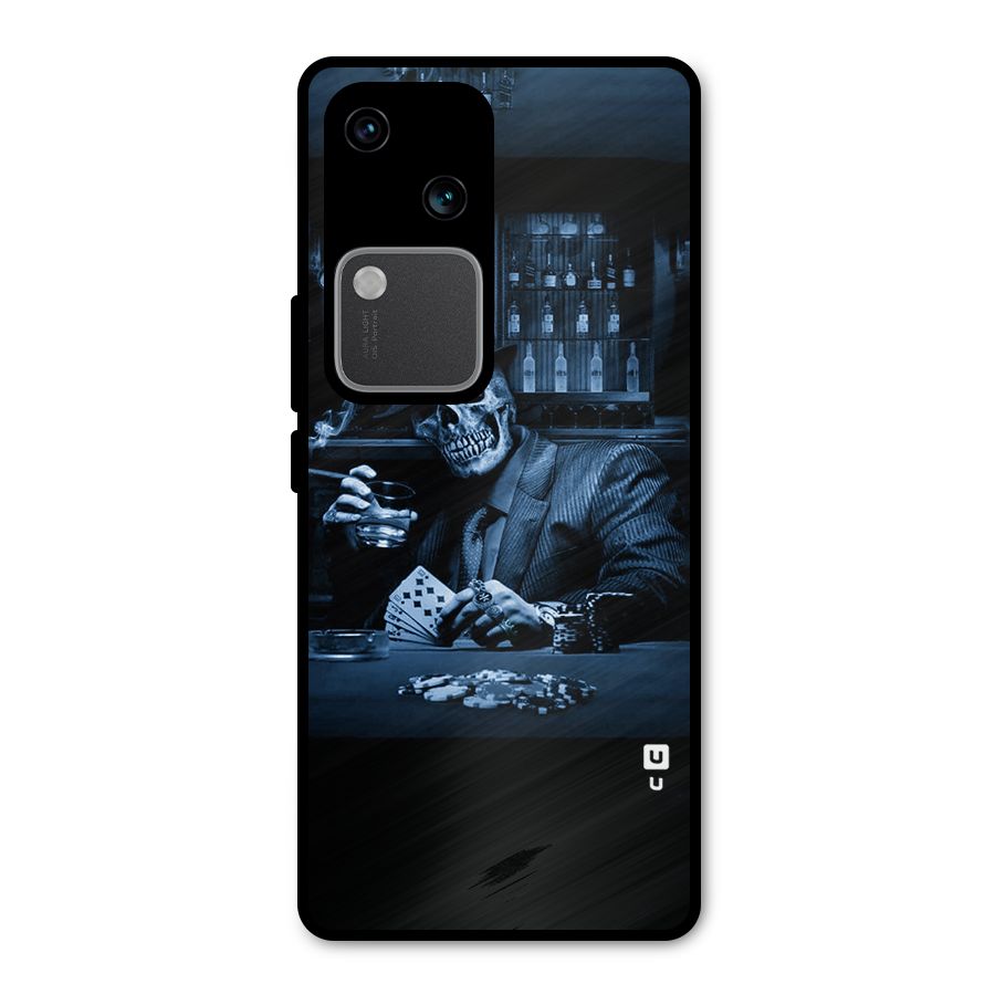 Cool Skull Cards Metal Back Case for Vivo V30