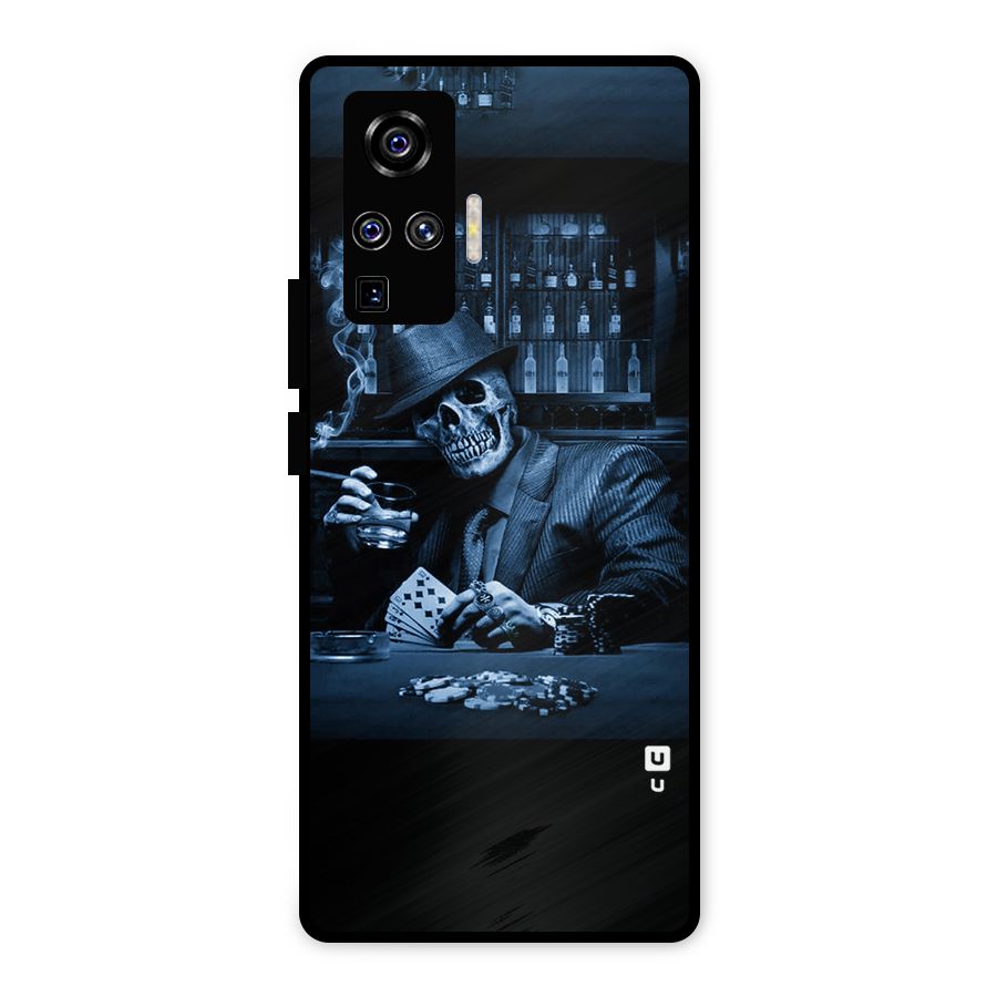 Cool Skull Cards Metal Back Case for Vivo X50 Pro