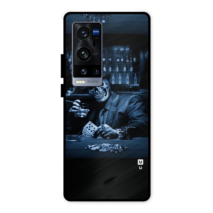 Cool Skull Cards Metal Back Case for Vivo X60 Pro Plus