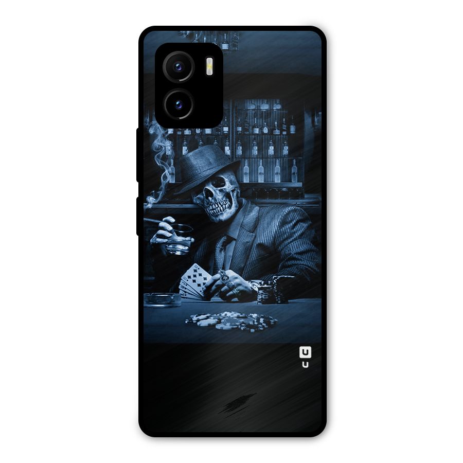 Cool Skull Cards Metal Back Case for Vivo Y15s