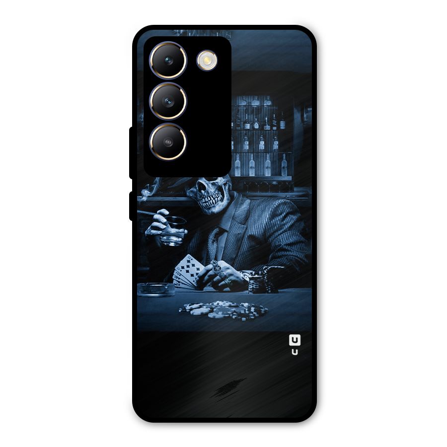 Cool Skull Cards Metal Back Case for Vivo Y200e
