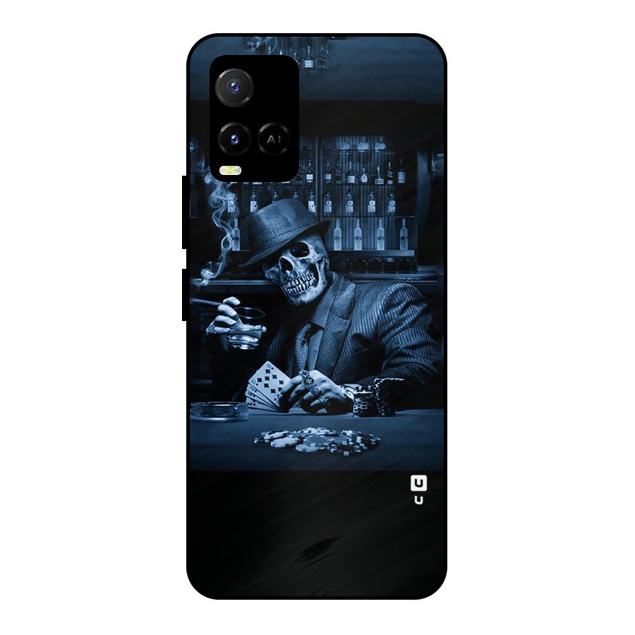 Cool Skull Cards Metal Back Case for Vivo Y21T