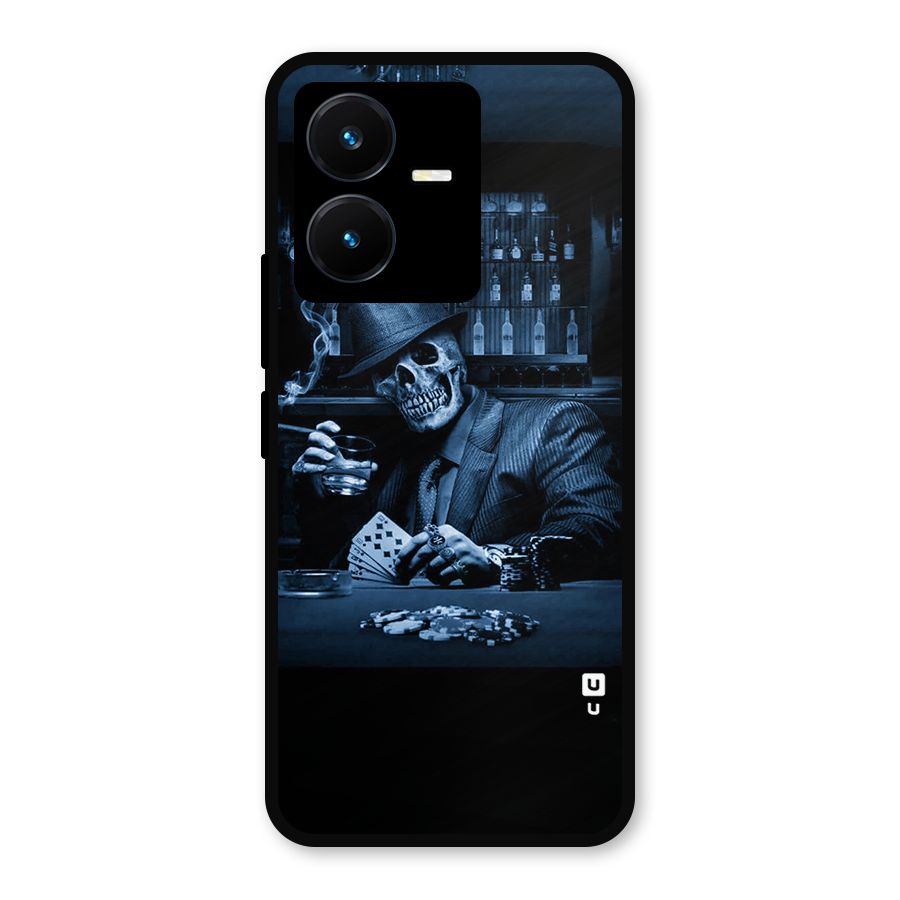 Cool Skull Cards Metal Back Case for Vivo Y22