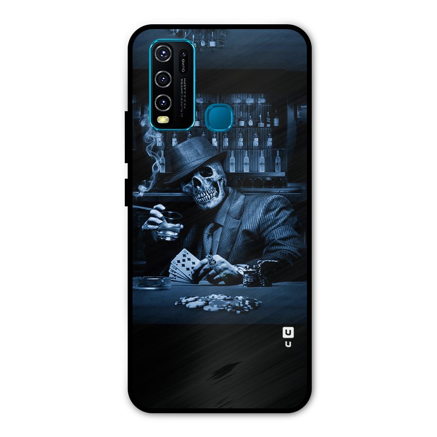 Cool Skull Cards Metal Back Case for Vivo Y30