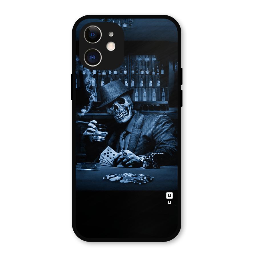 Cool Skull Cards Metal Back Case for iPhone 12