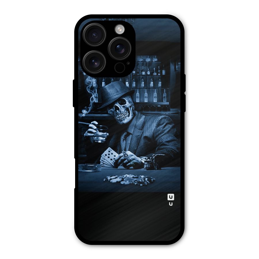 Cool Skull Cards Metal Back Case for iPhone 16 Pro Max
