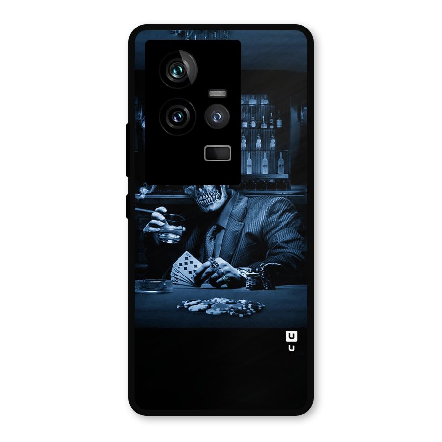 Cool Skull Cards Metal Back Case for iQOO 11 5G