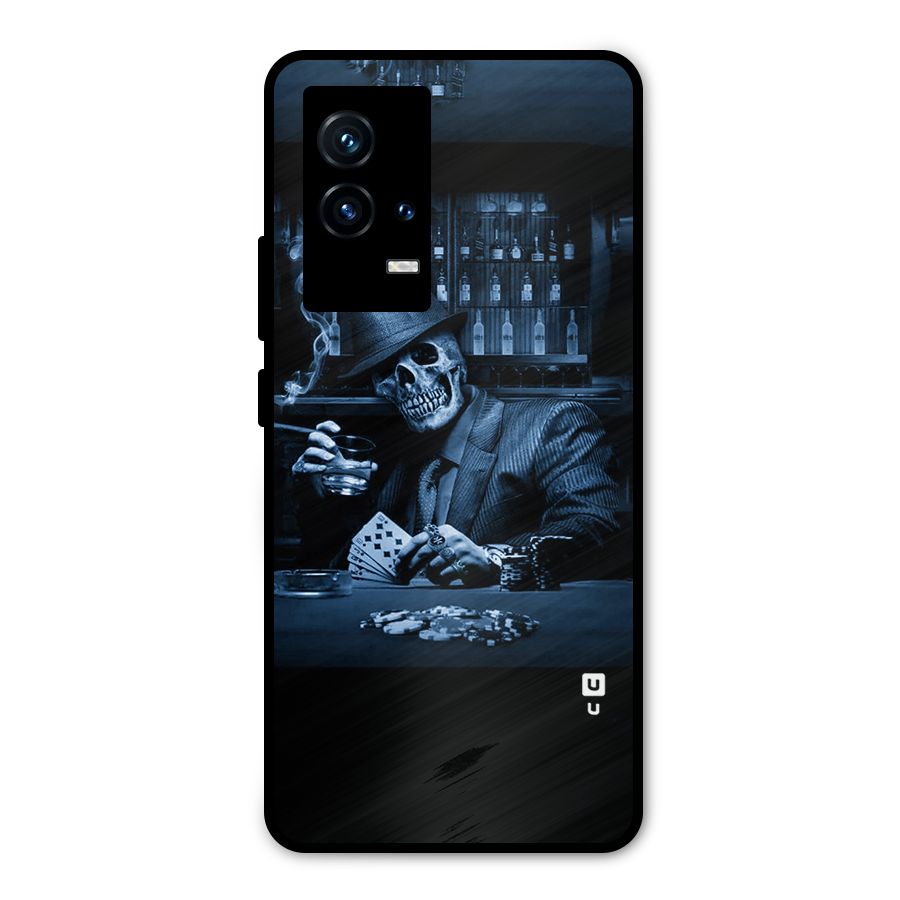 Cool Skull Cards Metal Back Case for iQOO 9 5G