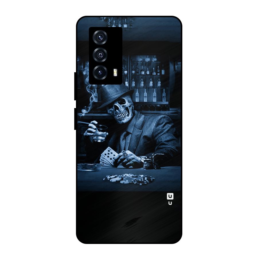Cool Skull Cards Metal Back Case for iQOO Z5