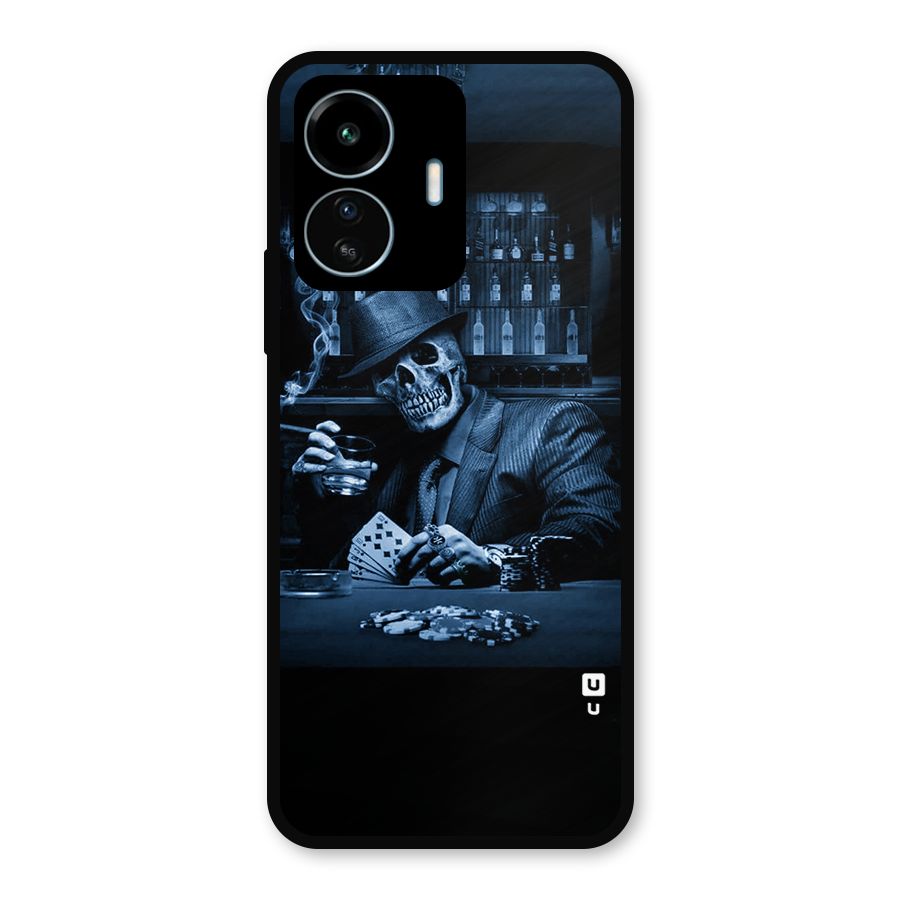 Cool Skull Cards Metal Back Case for vivo iQOO Z6 Lite 5G