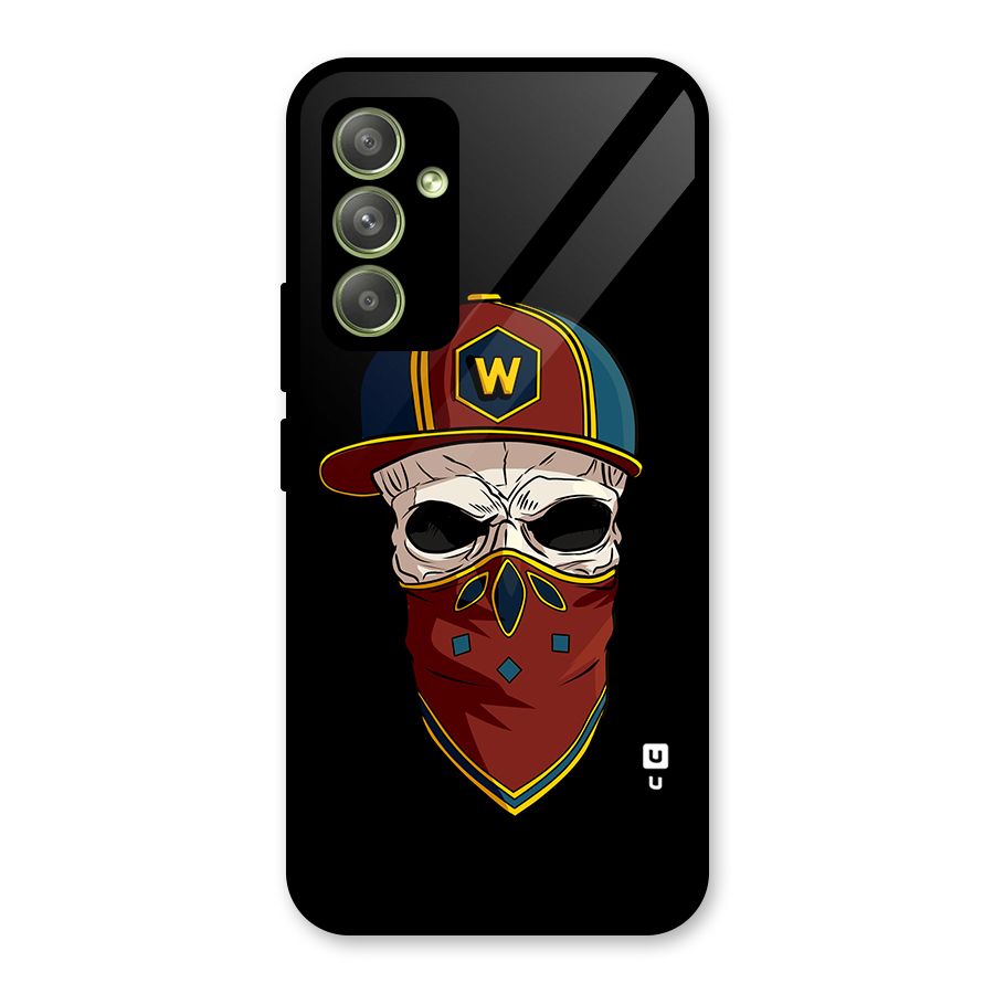 Cool Skull Mask Cap Glass Back Case for Galaxy A54