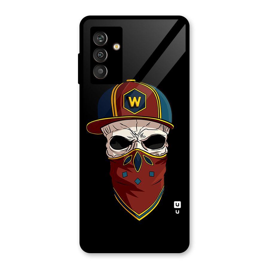 Cool Skull Mask Cap Glass Back Case for Galaxy M13
