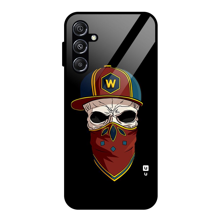 Cool Skull Mask Cap Glass Back Case for Galaxy M34 5G