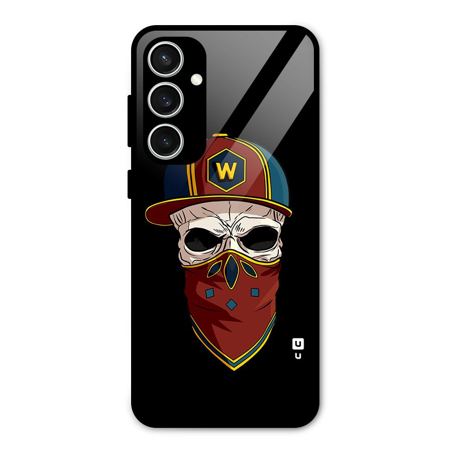 Cool Skull Mask Cap Glass Back Case for Galaxy S23 FE