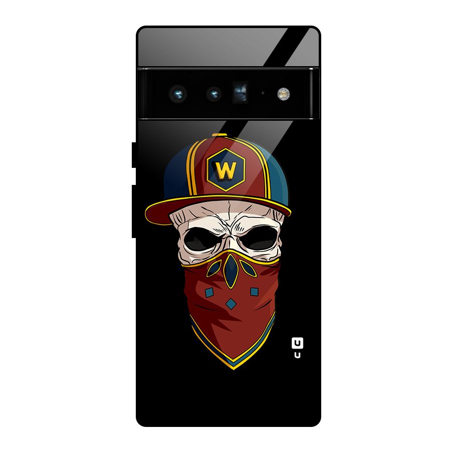 Cool Skull Mask Cap Glass Back Case for Google Pixel 6 Pro