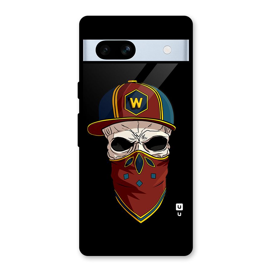 Cool Skull Mask Cap Glass Back Case for Google Pixel 7a