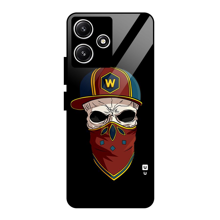Cool Skull Mask Cap Glass Back Case for Poco M6 Pro