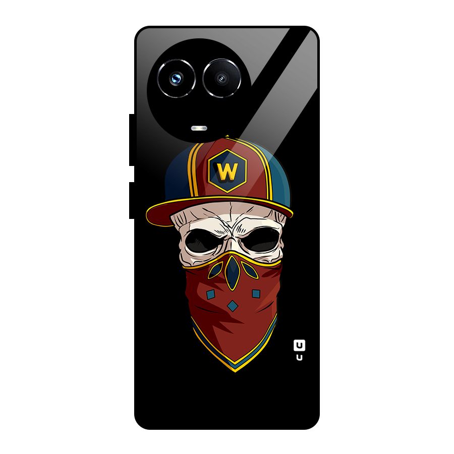 Cool Skull Mask Cap Glass Back Case for Realme 11X