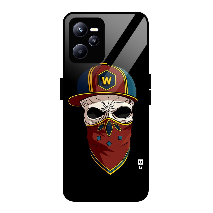Cool Skull Mask Cap Glass Back Case for Realme C35