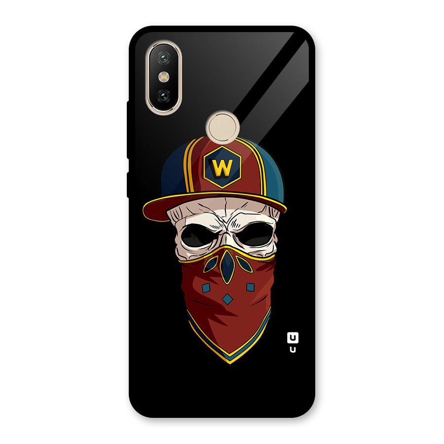 Cool Skull Mask Cap Glass Back Case for Redmi A2