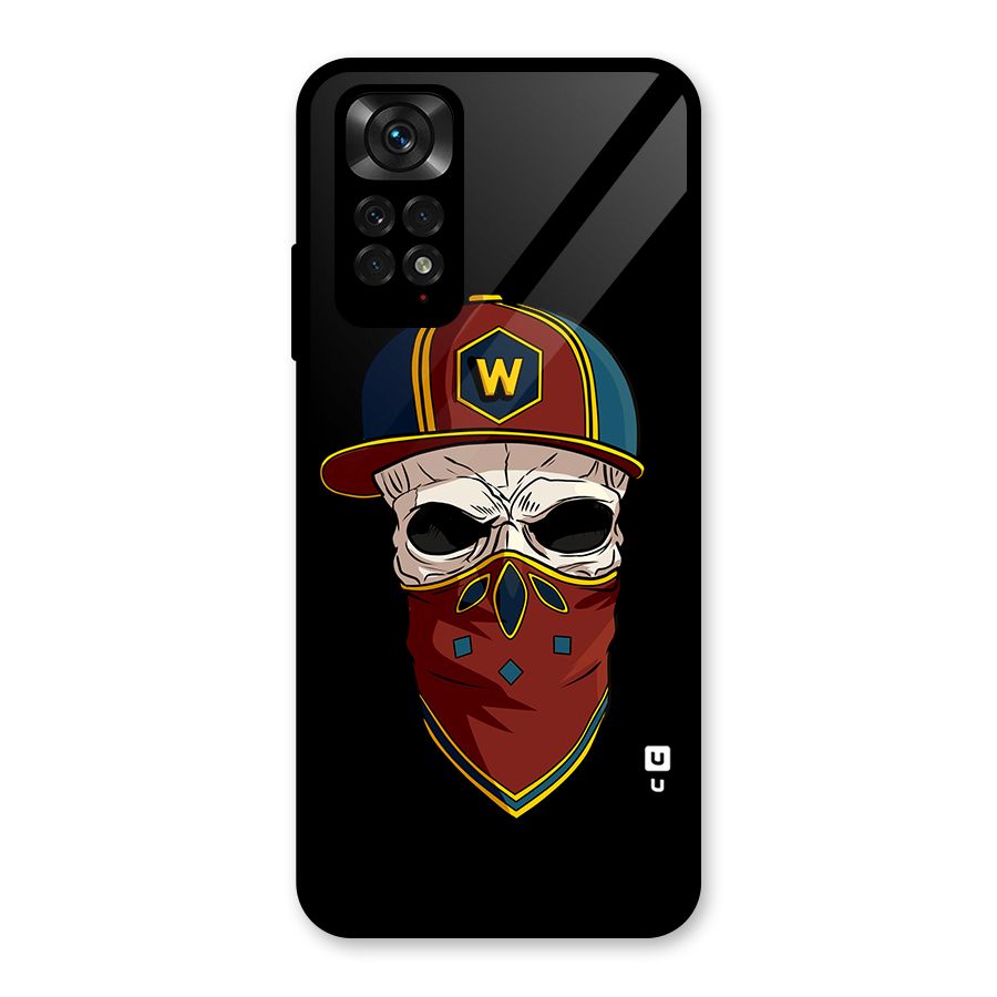 Cool Skull Mask Cap Glass Back Case for Redmi Note 11S