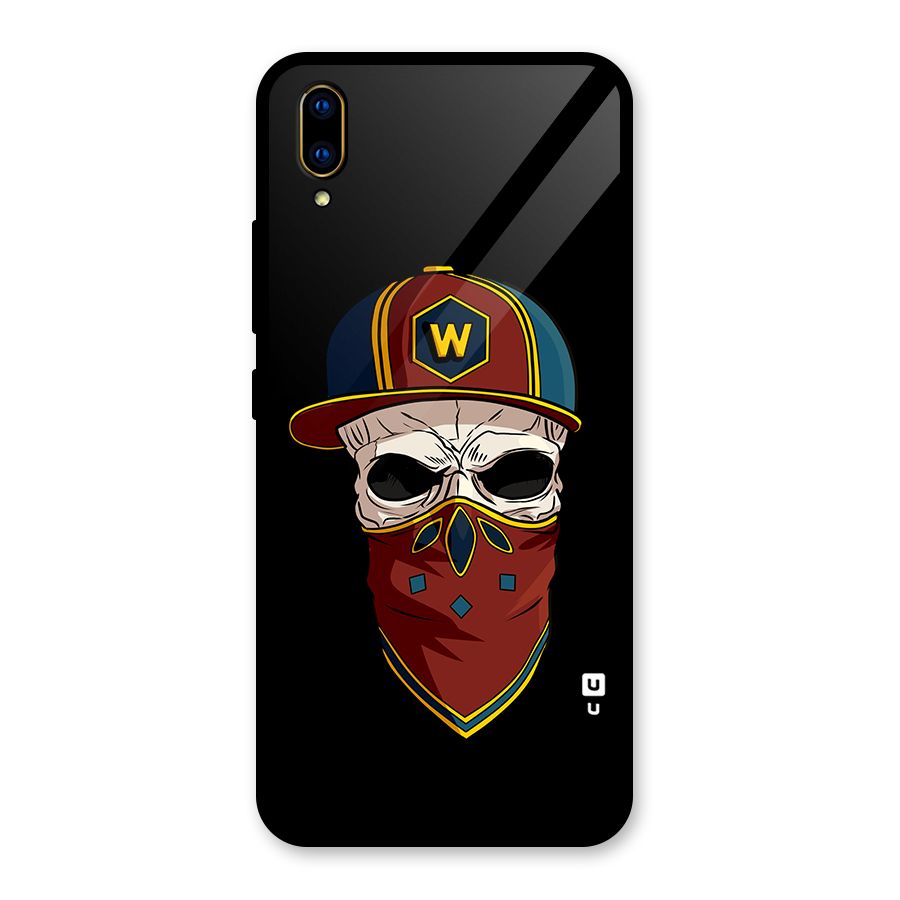 Cool Skull Mask Cap Glass Back Case for Vivo V11 Pro