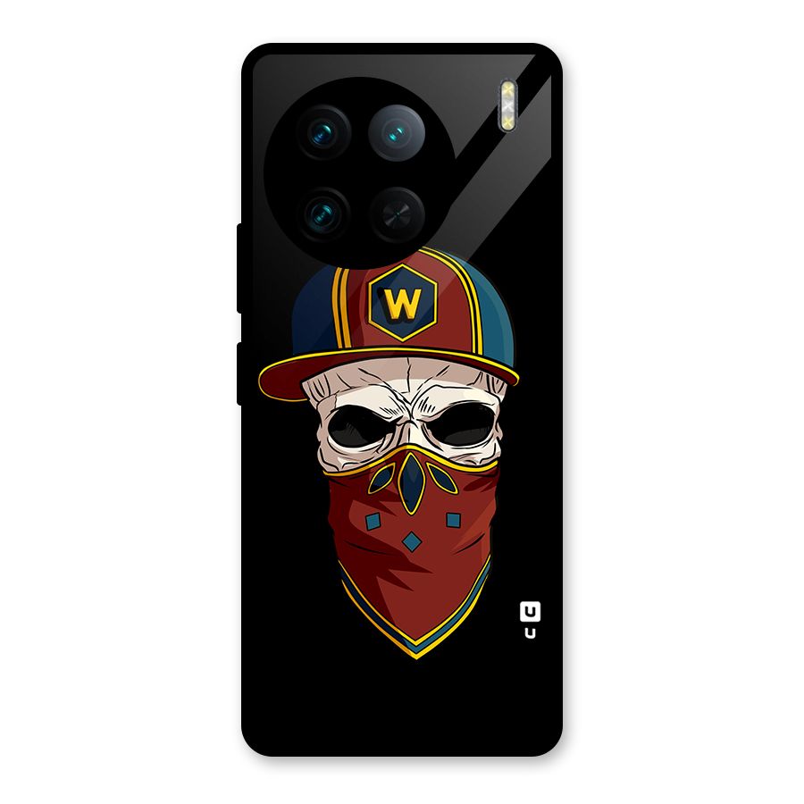 Cool Skull Mask Cap Glass Back Case for Vivo X90 Pro