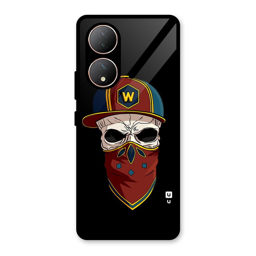 Cool Skull Mask Cap Glass Back Case for Vivo Y100A