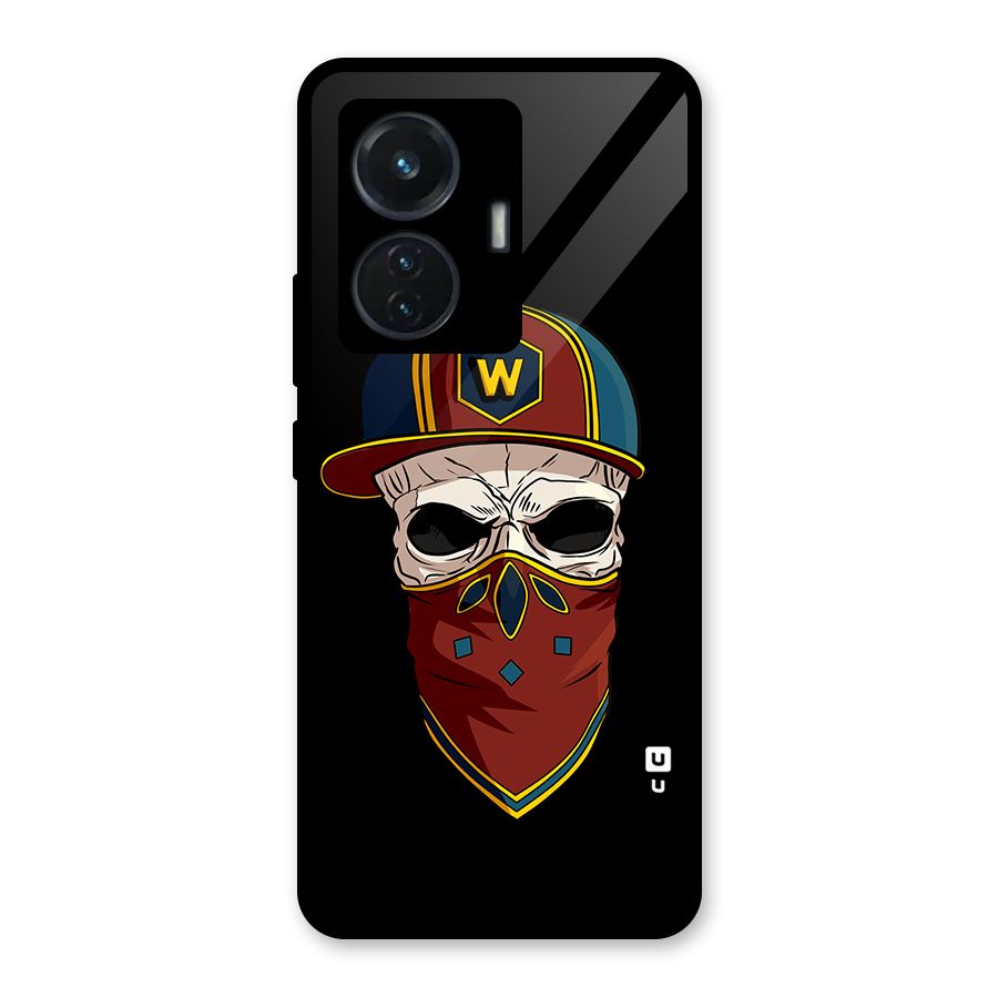Cool Skull Mask Cap Glass Back Case for iQOO Z6 44W