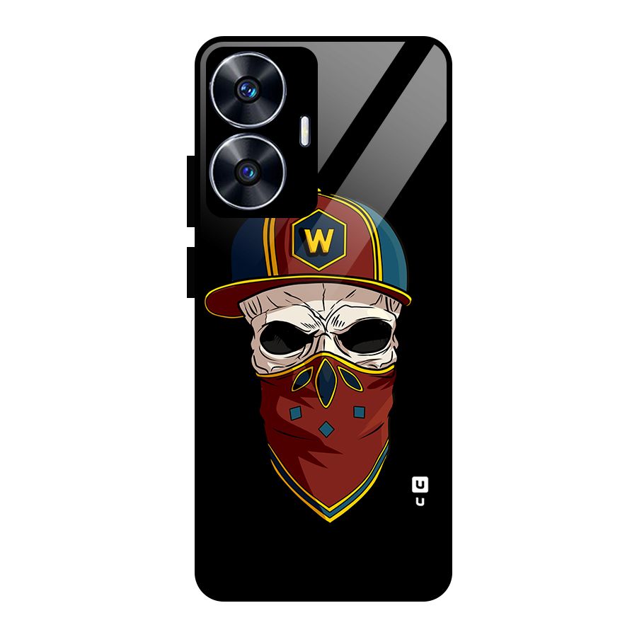 Cool Skull Mask Cap Glass Back Case for realme C55