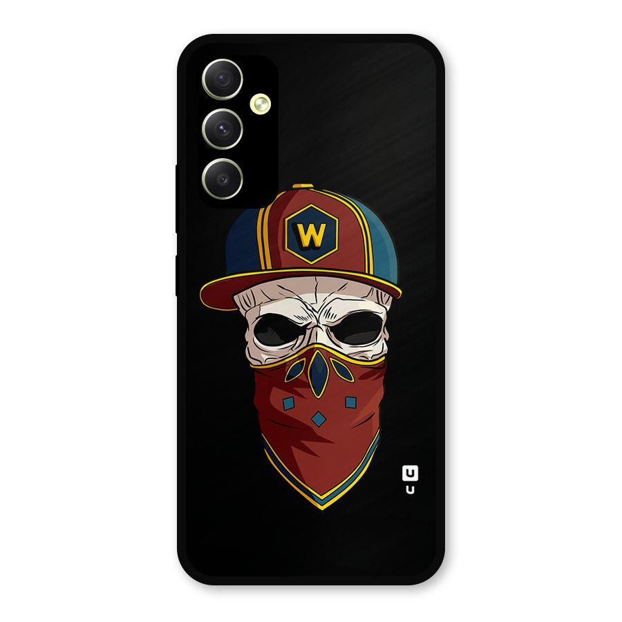 Cool Skull Mask Cap Metal Back Case for Galaxy A34