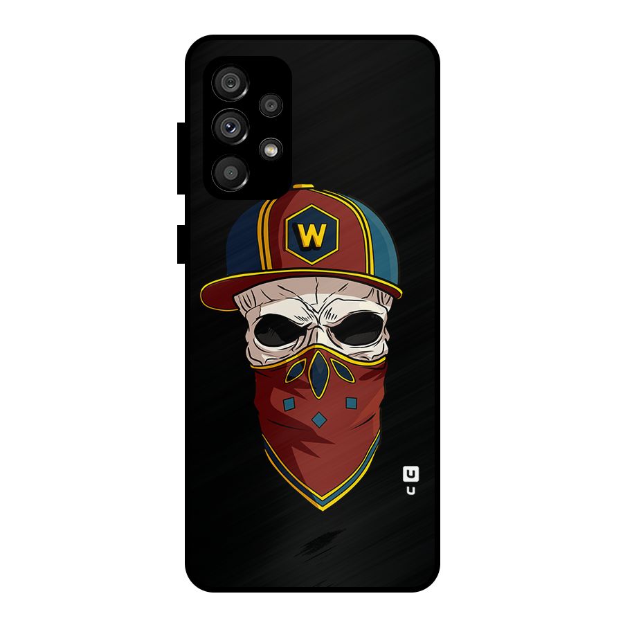 Cool Skull Mask Cap Metal Back Case for Galaxy A73 5G