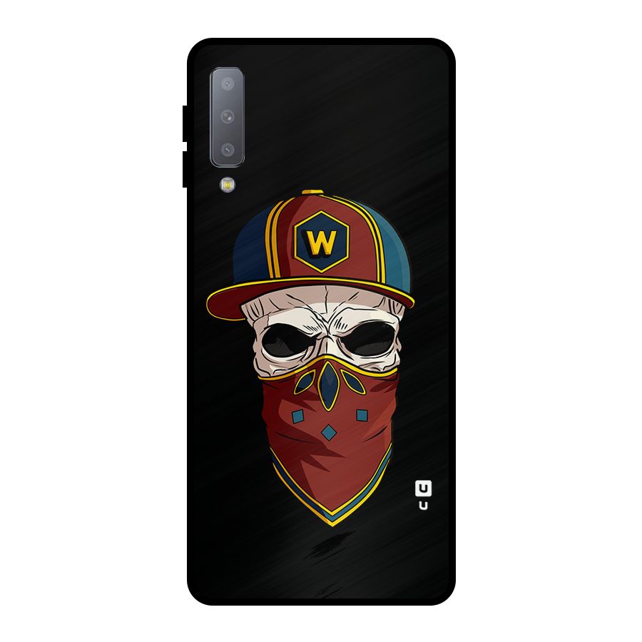 Cool Skull Mask Cap Metal Back Case for Galaxy A7 (2018)