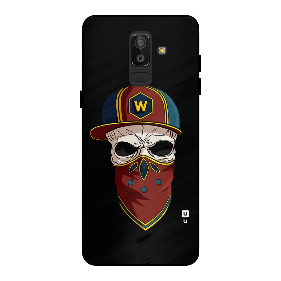 Cool Skull Mask Cap Metal Back Case for Galaxy J8