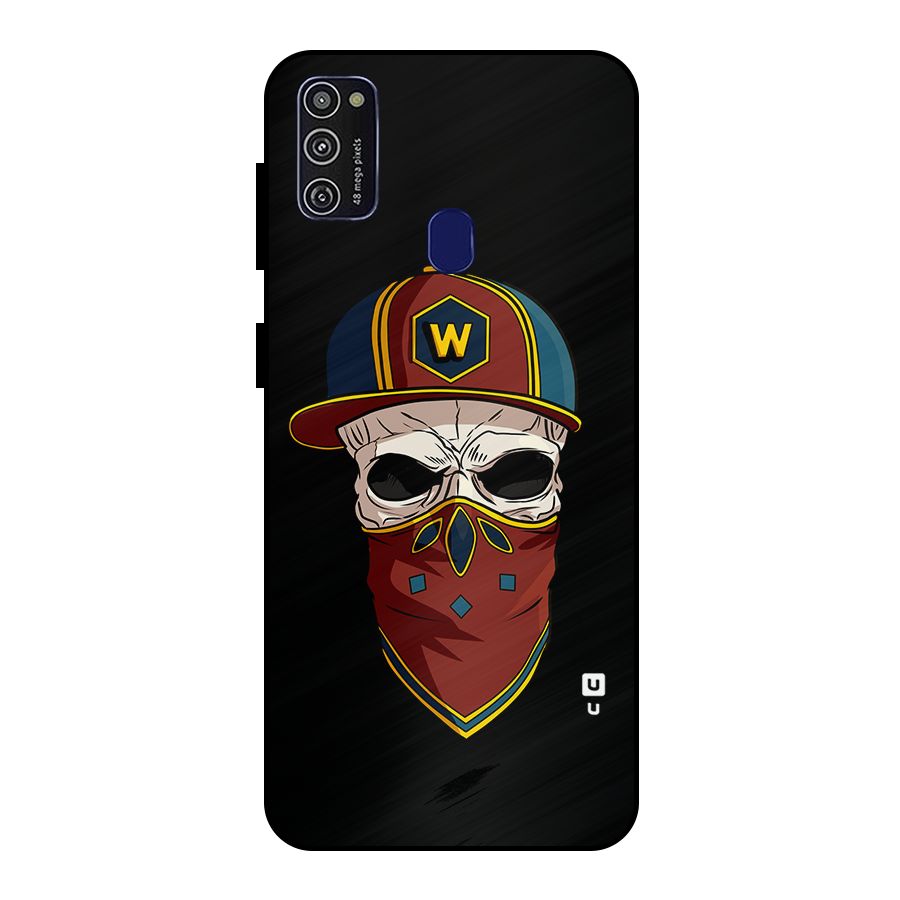 Cool Skull Mask Cap Metal Back Case for Galaxy M30s
