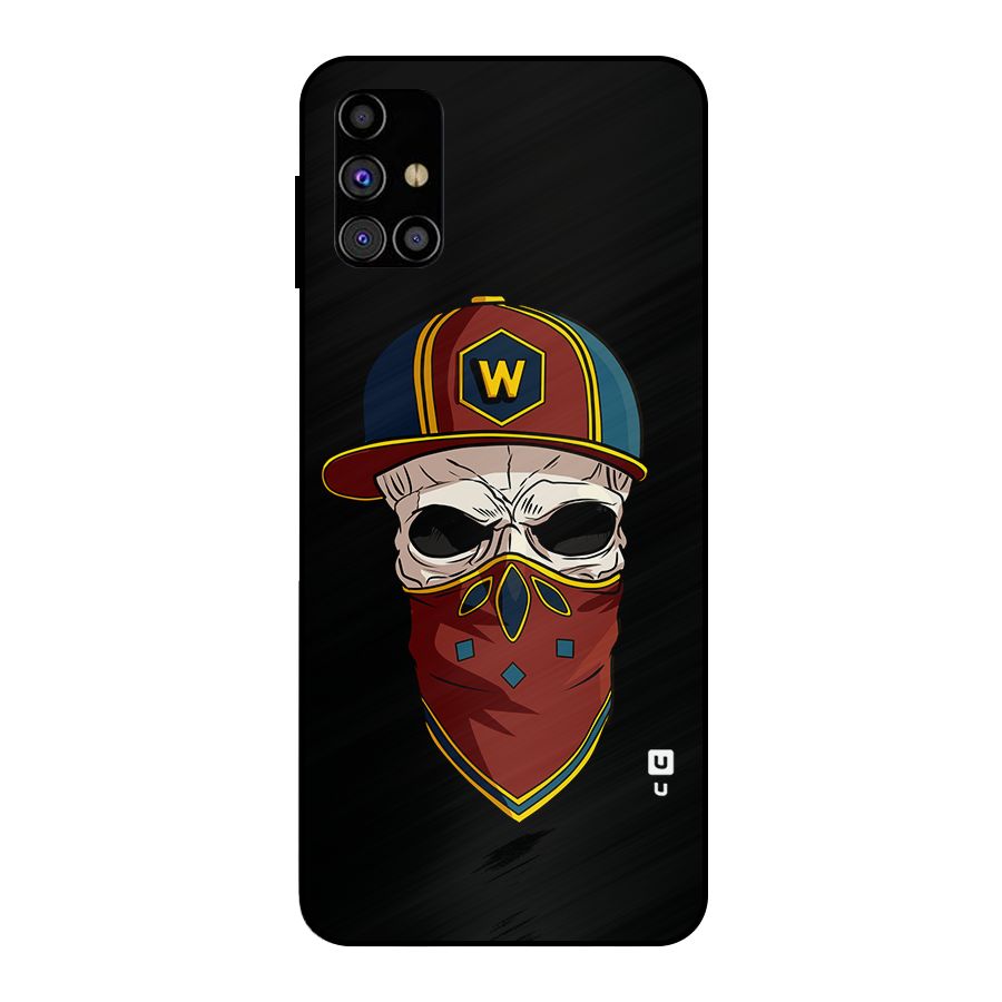 Cool Skull Mask Cap Metal Back Case for Galaxy M31s