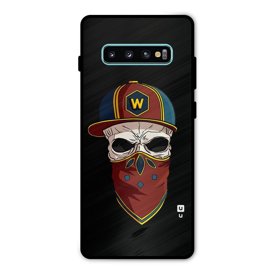 Cool Skull Mask Cap Metal Back Case for Galaxy S10 Plus