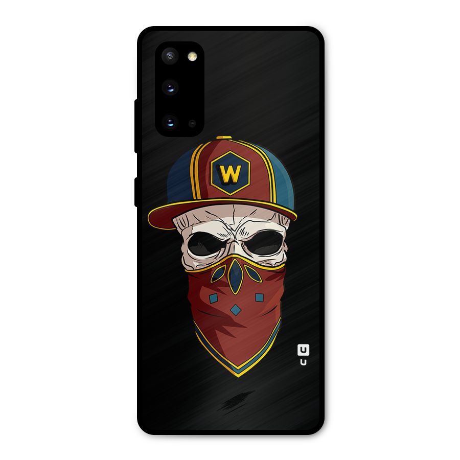 Cool Skull Mask Cap Metal Back Case for Galaxy S20
