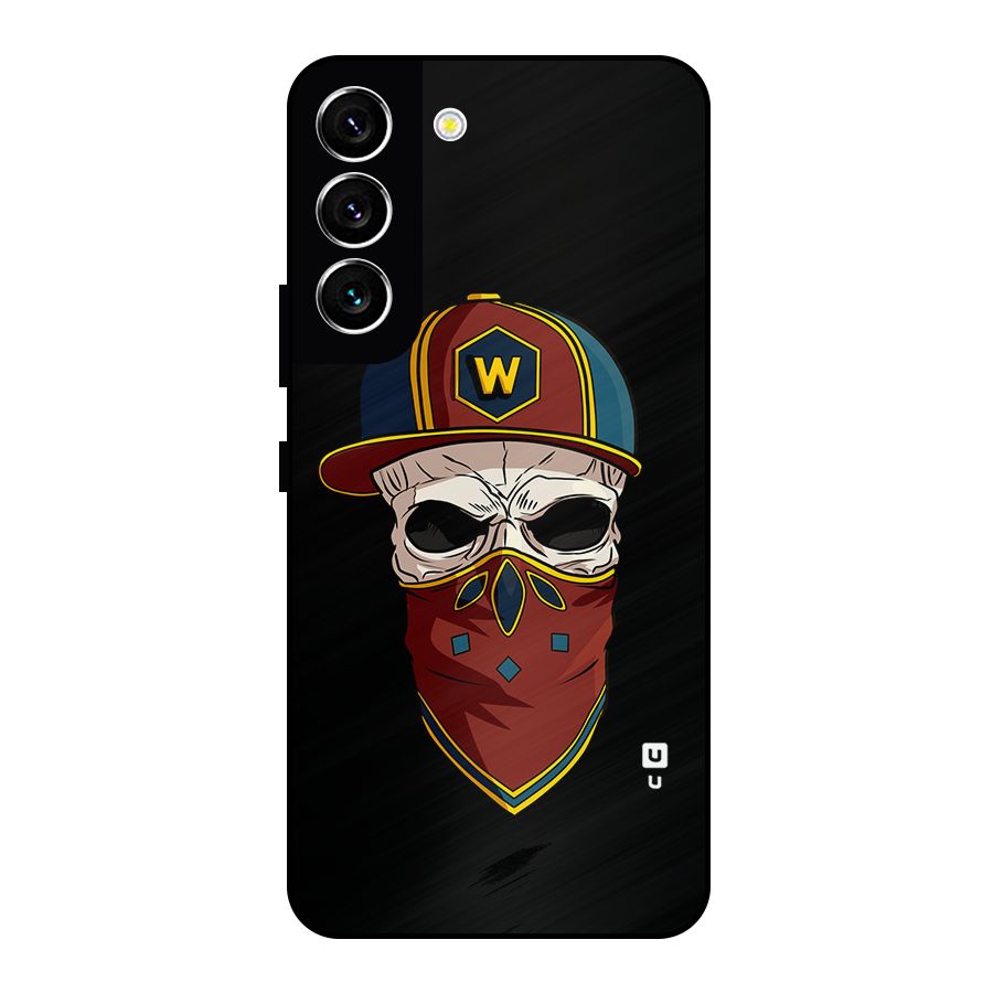 Cool Skull Mask Cap Metal Back Case for Galaxy S22 5G