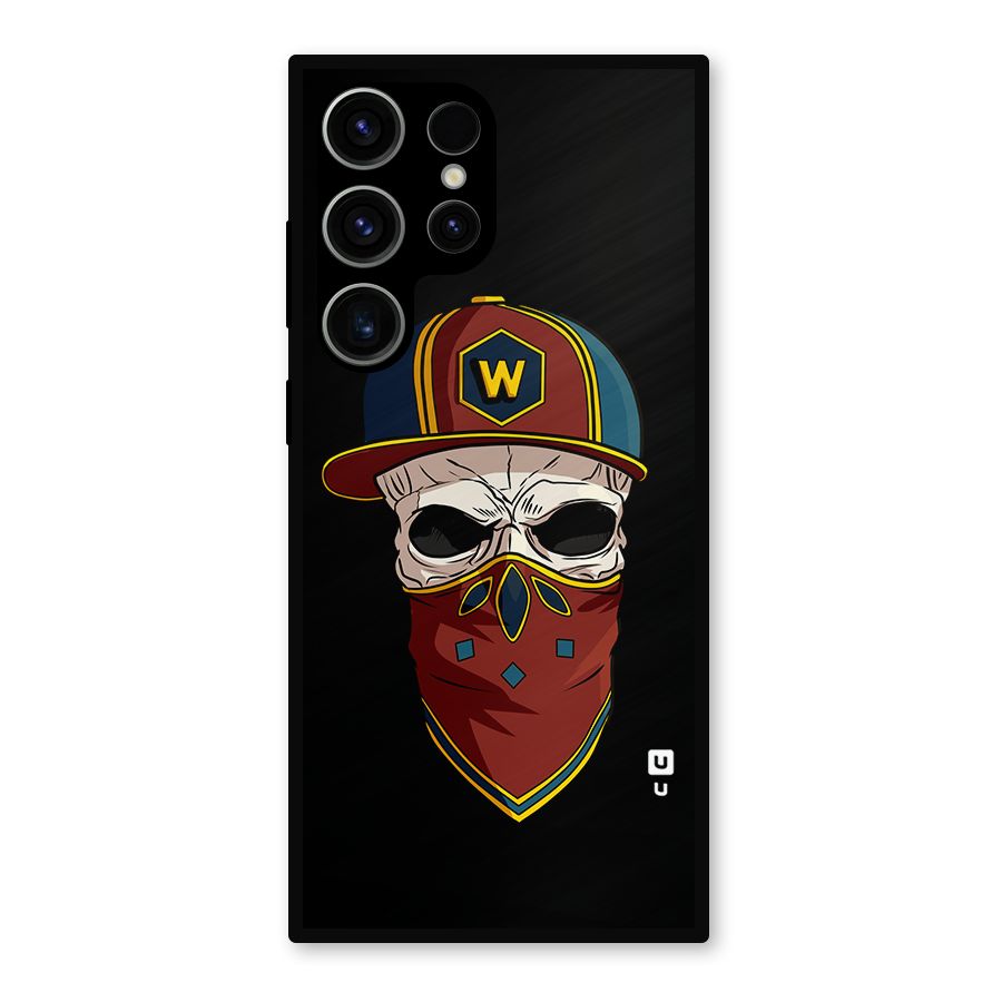 Cool Skull Mask Cap Metal Back Case for Galaxy S23 Ultra
