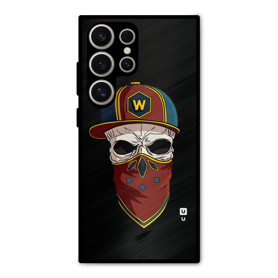 Cool Skull Mask Cap Metal Back Case for Galaxy S24 Ultra